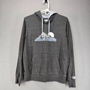 The North Face Women's Lightweight Hoodie/Sweatshirt, Charcoal/Lt Blue, XL